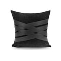 Onyx black basket weave pillow cover with textured woven fabric
