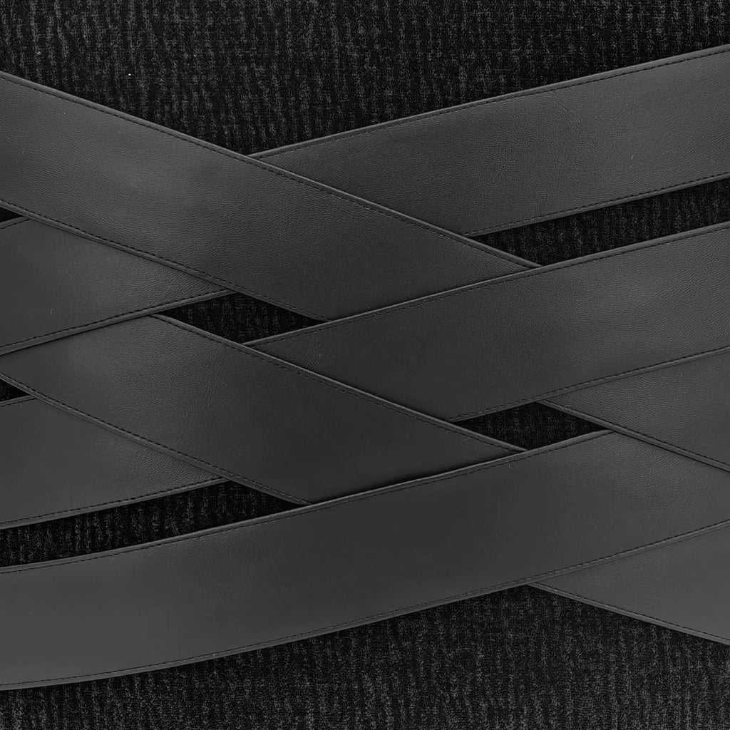 Close-up of the Onyx black basket weave pillow cover texture