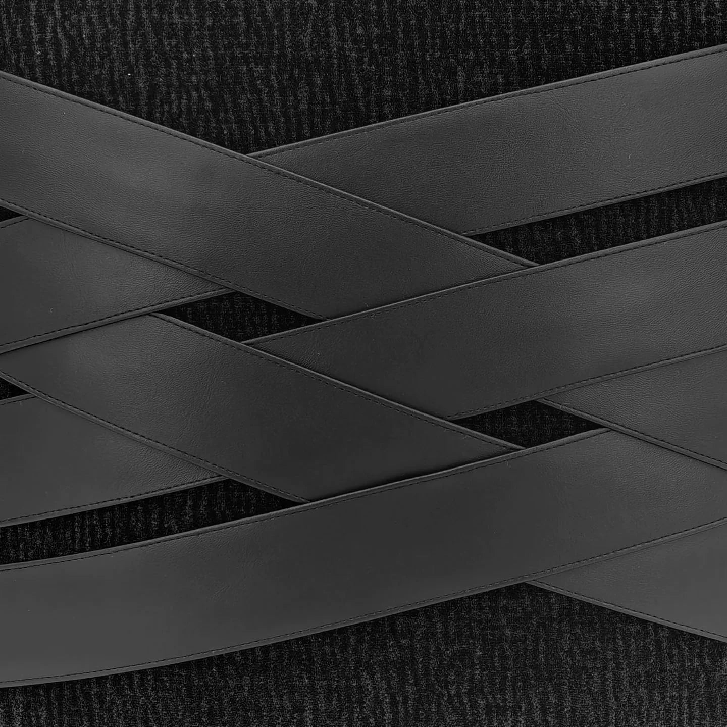 Close-up of the Onyx black basket weave pillow cover texture
