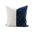 Fjord blue plaid 18x18 woven pillow cover