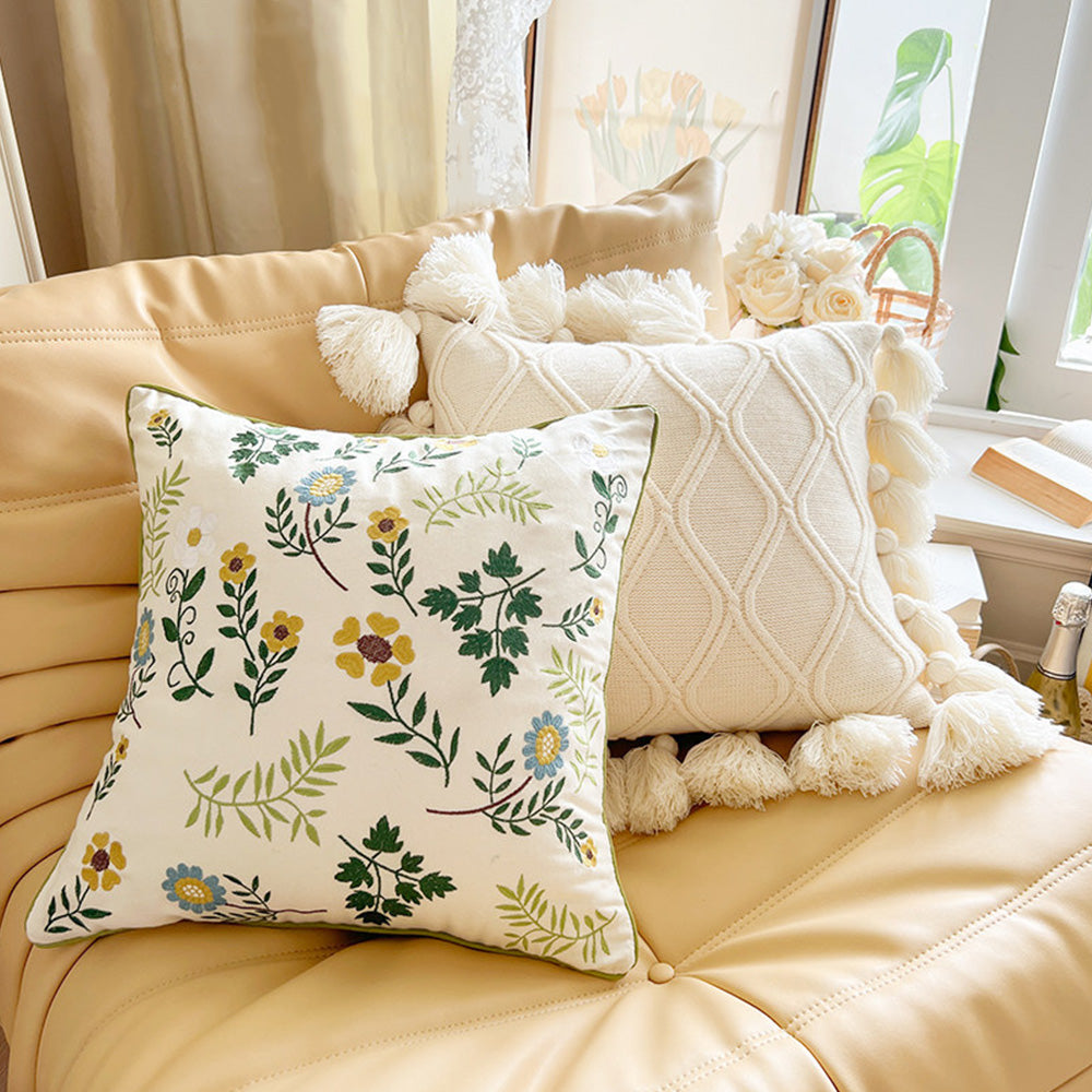 botanical floral pillow cover for sofa
