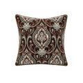 Medallion brown chenille jacquard paisley pillow cover