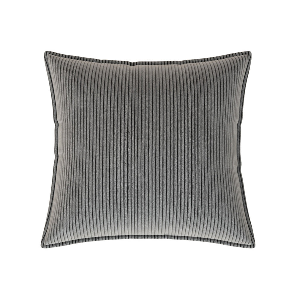 Ridge ribbed corduroy pillow cover shown in a neutral color front view