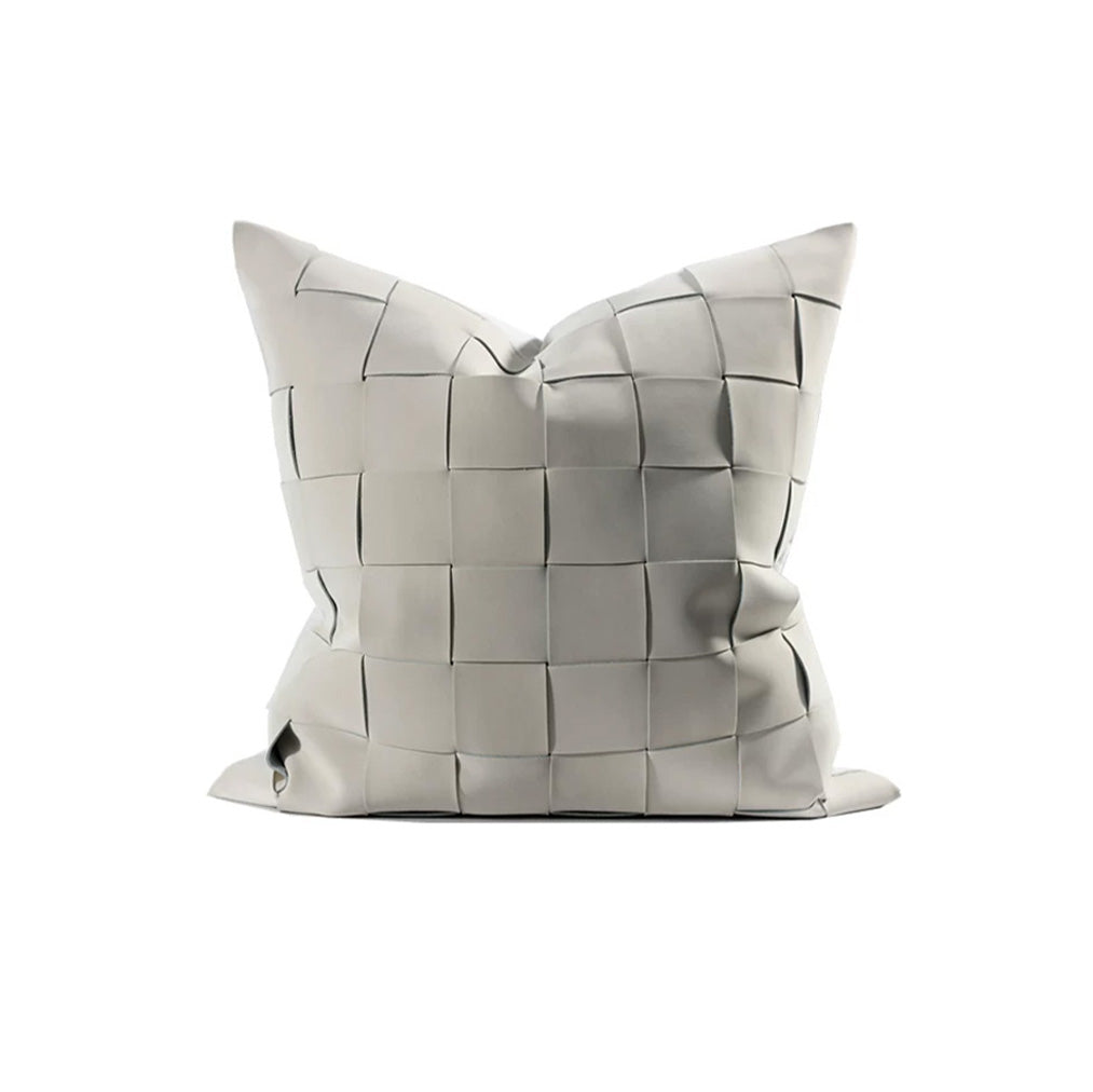 Loom cream basket weave 20x20 pillow cover with textured woven front