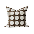 Latte cream and coffee basket weave 20x20 pillow cover
