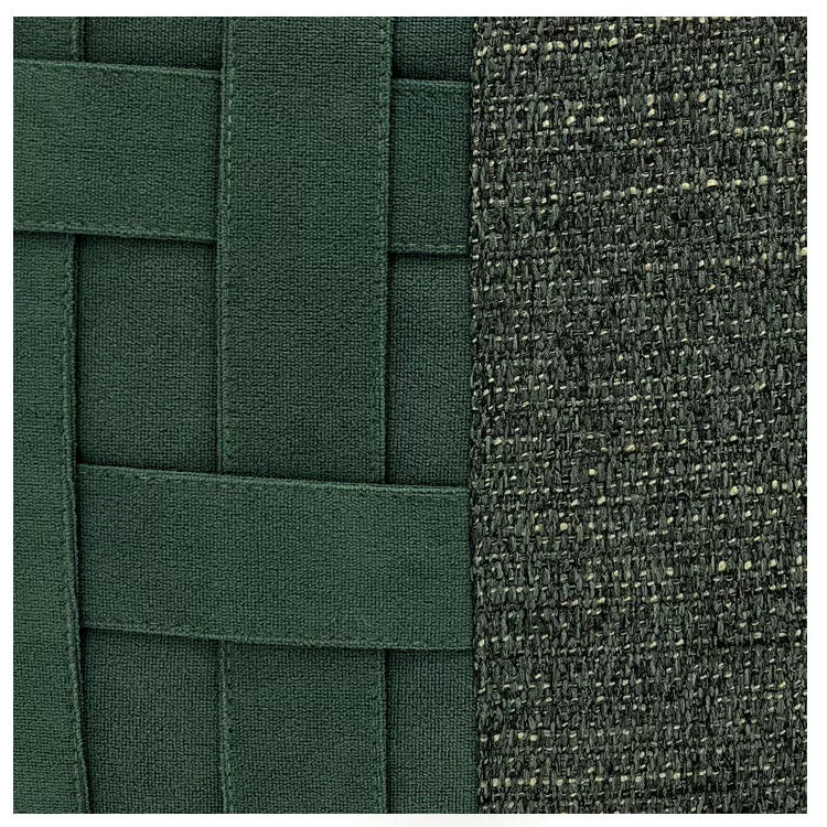 Close-up of the Evergreen forest green basket weave pattern