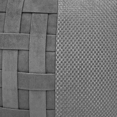 Close-up of the Ash gray basket weave pillow cover texture