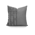 Ash gray basket weave 20x20 pillow cover with woven texture