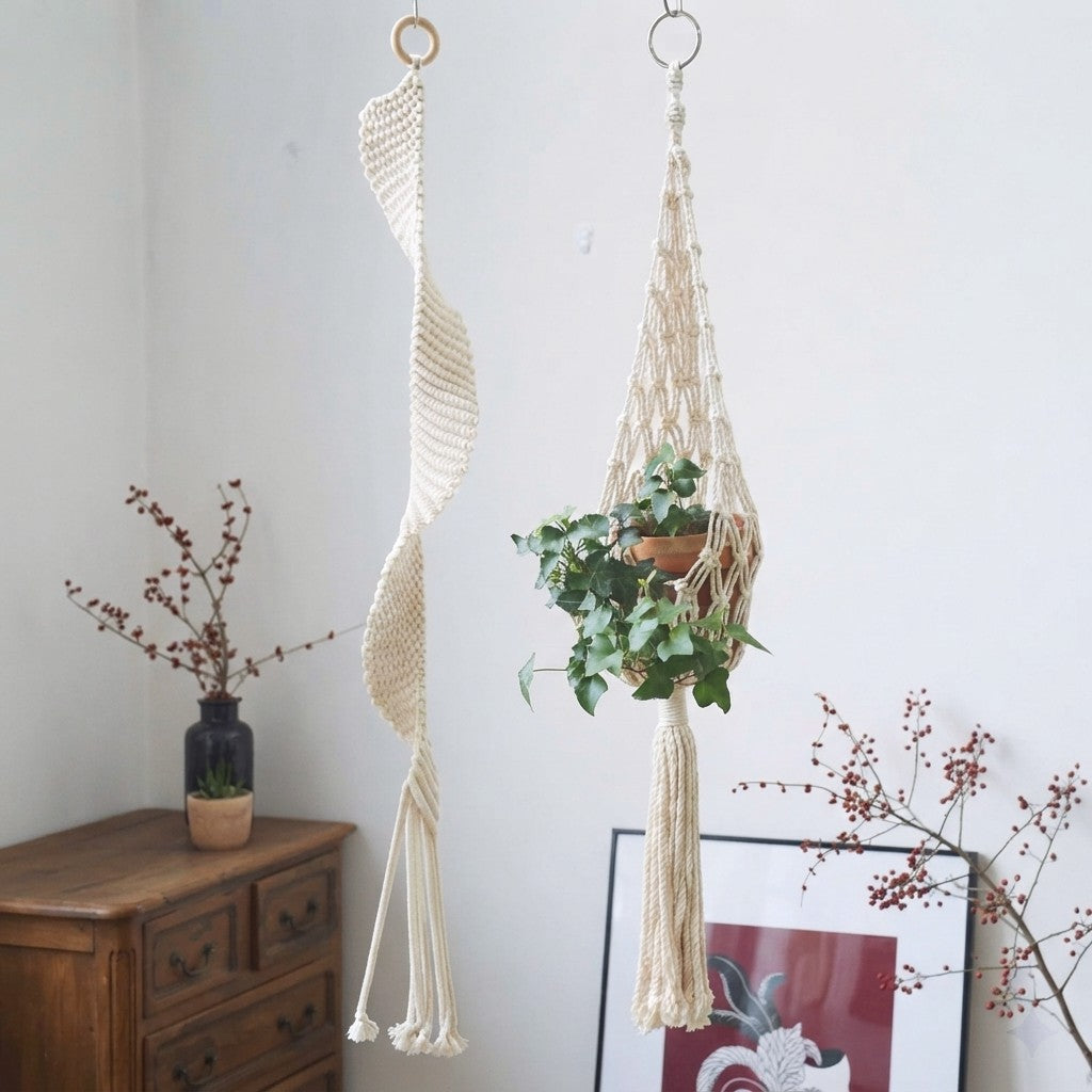 Canopy boho hanging planter for an indoor garden