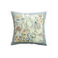 Bluebird Style A botanical pillow cover with blue floral border