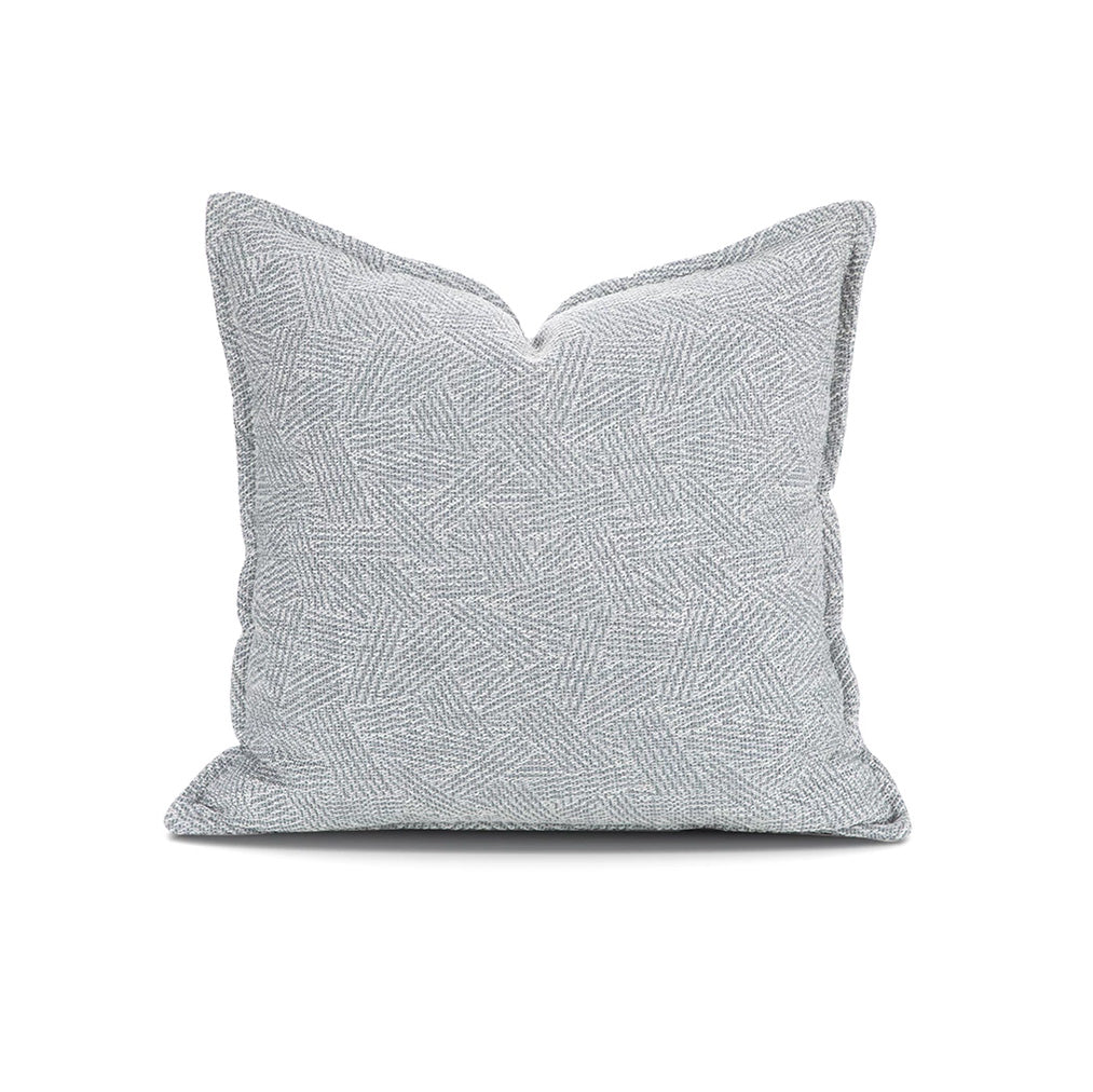 Lagoon blue cotton-linen 18x18 pillow cover with woven texture