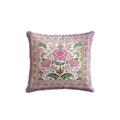 Trellis Style A pink botanical panel cotton pillow cover