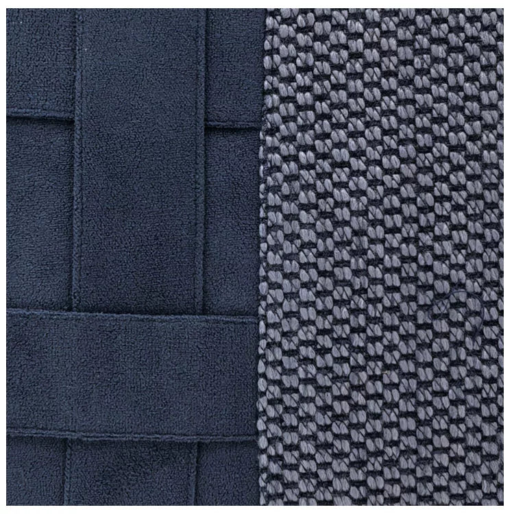 Close-up of the Tide slate blue basket weave pillow cover texture