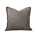 Umber neutral textured woven pillow cover in warm brown tones