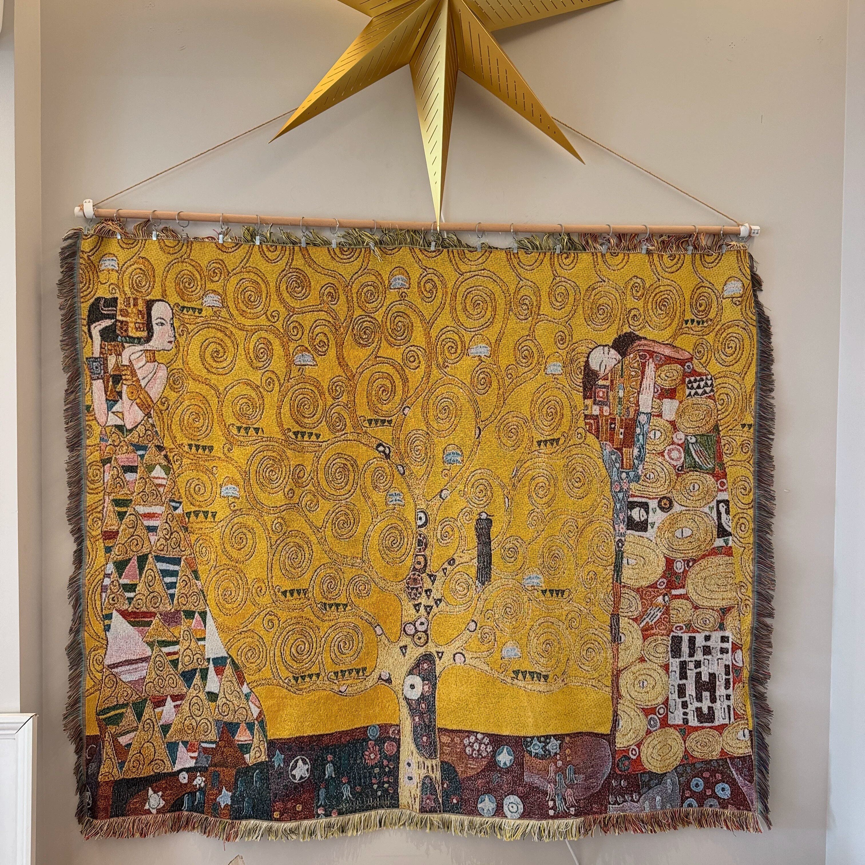 Arbor Tree of Life wall tapestry with hanging accessories