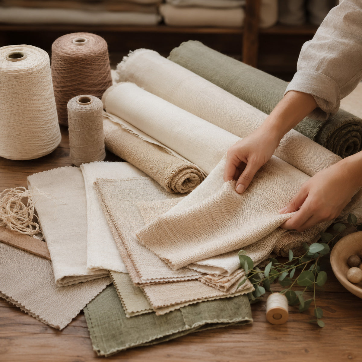 Textile material selected for the collection