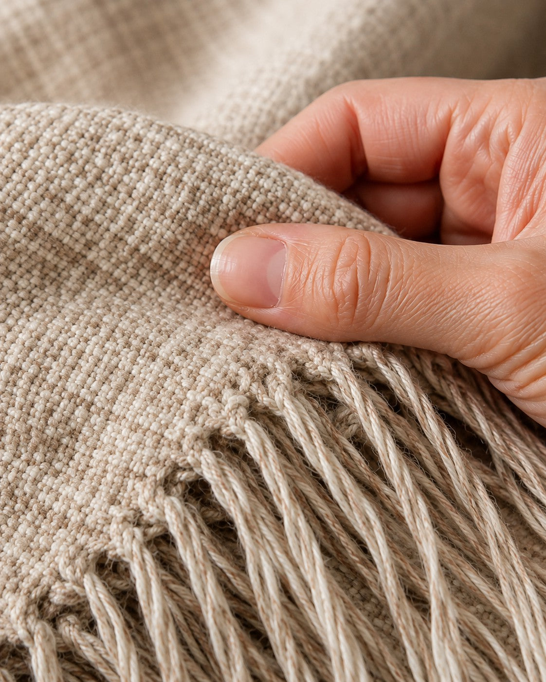 Close-up woven textile material