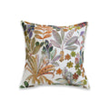 Verdure colorful tropical chenille 18x18 pillow cover on white background