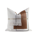 Mesa rust terracotta patchwork cotton-linen 20x20 pillow cover