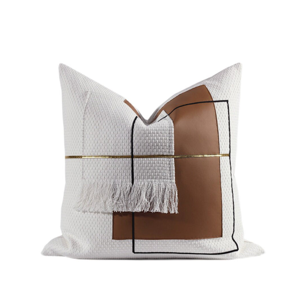 Mesa rust terracotta patchwork cotton-linen 20x20 pillow cover